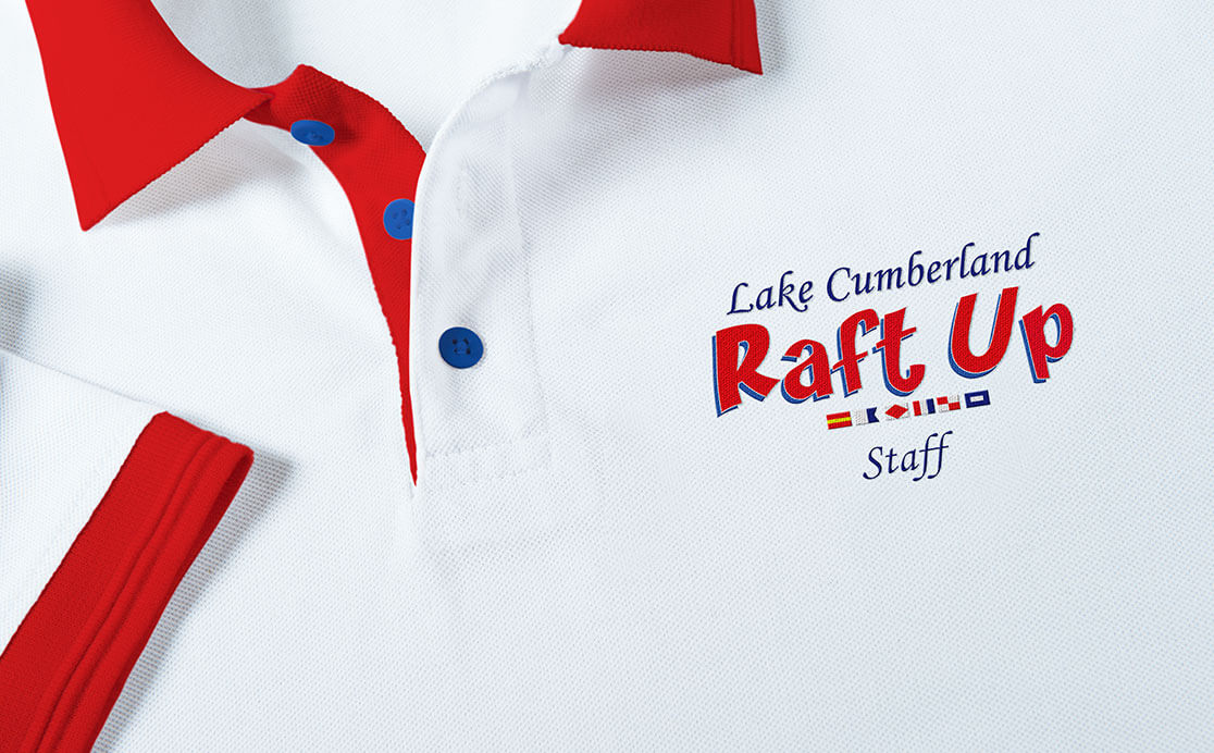Lake Cumberland Raft Up Branding Polo