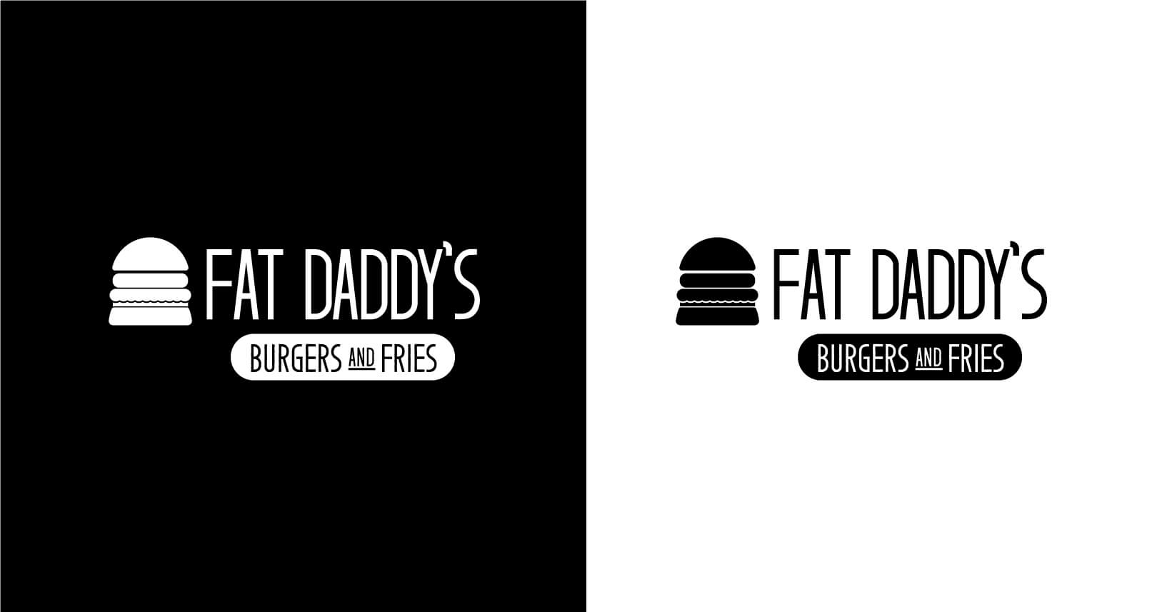 fat daddys black and white logo