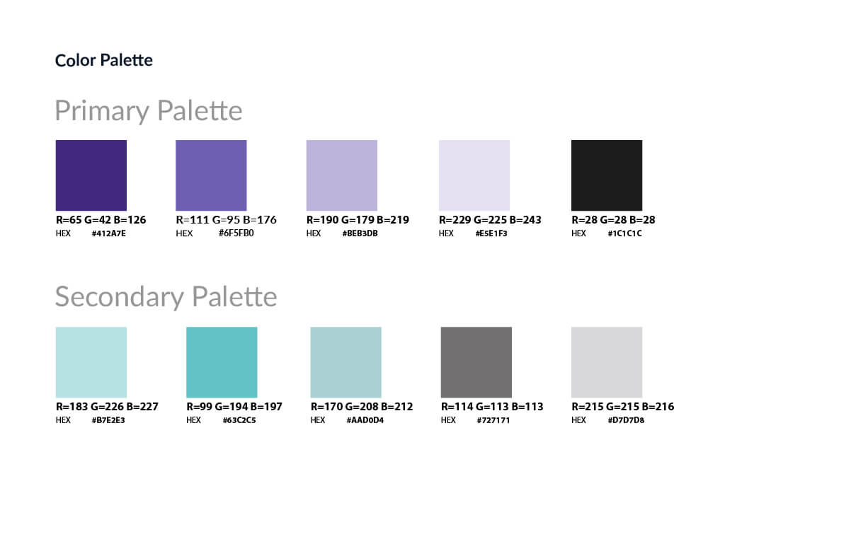 color palette brand small business