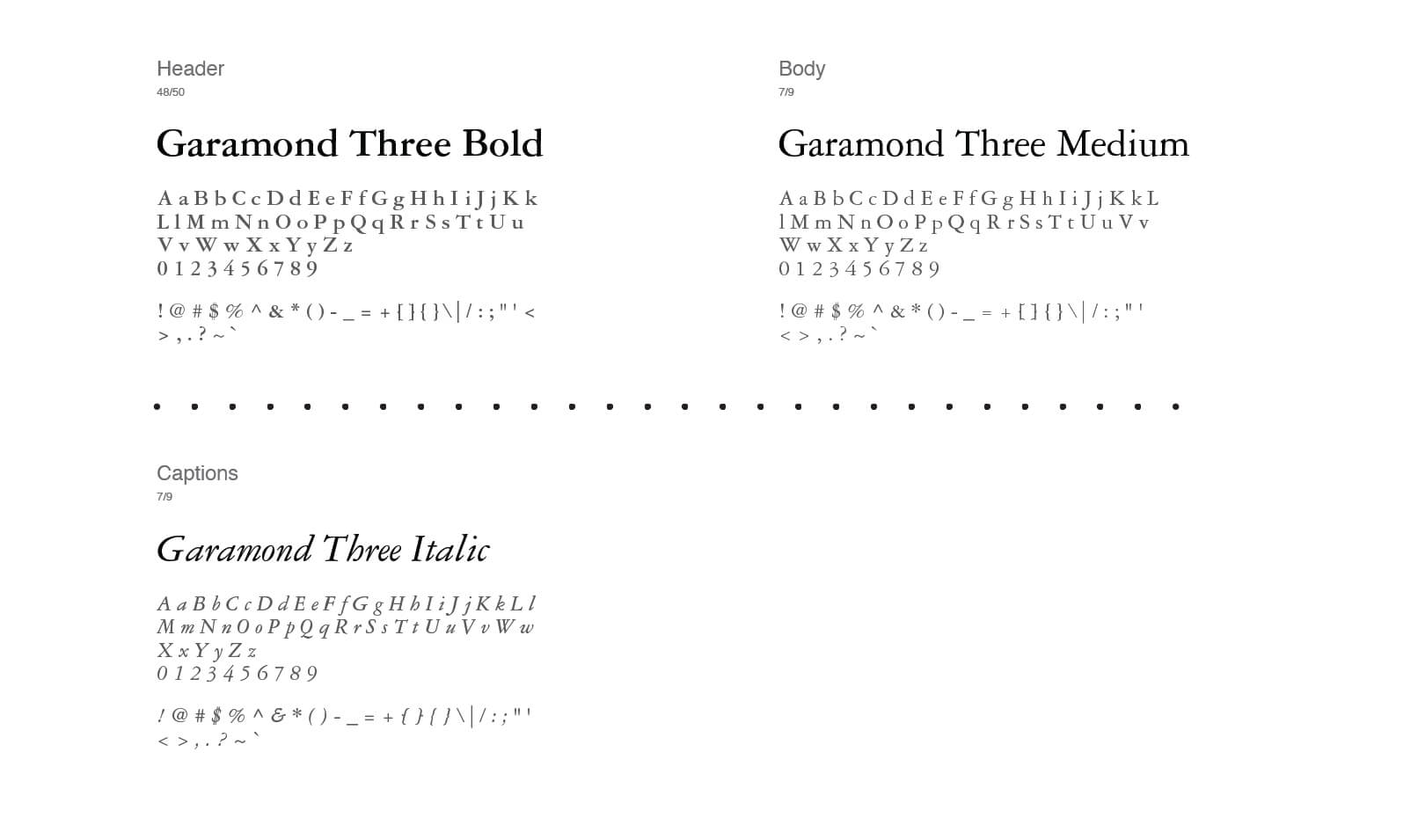 font secondary set regular