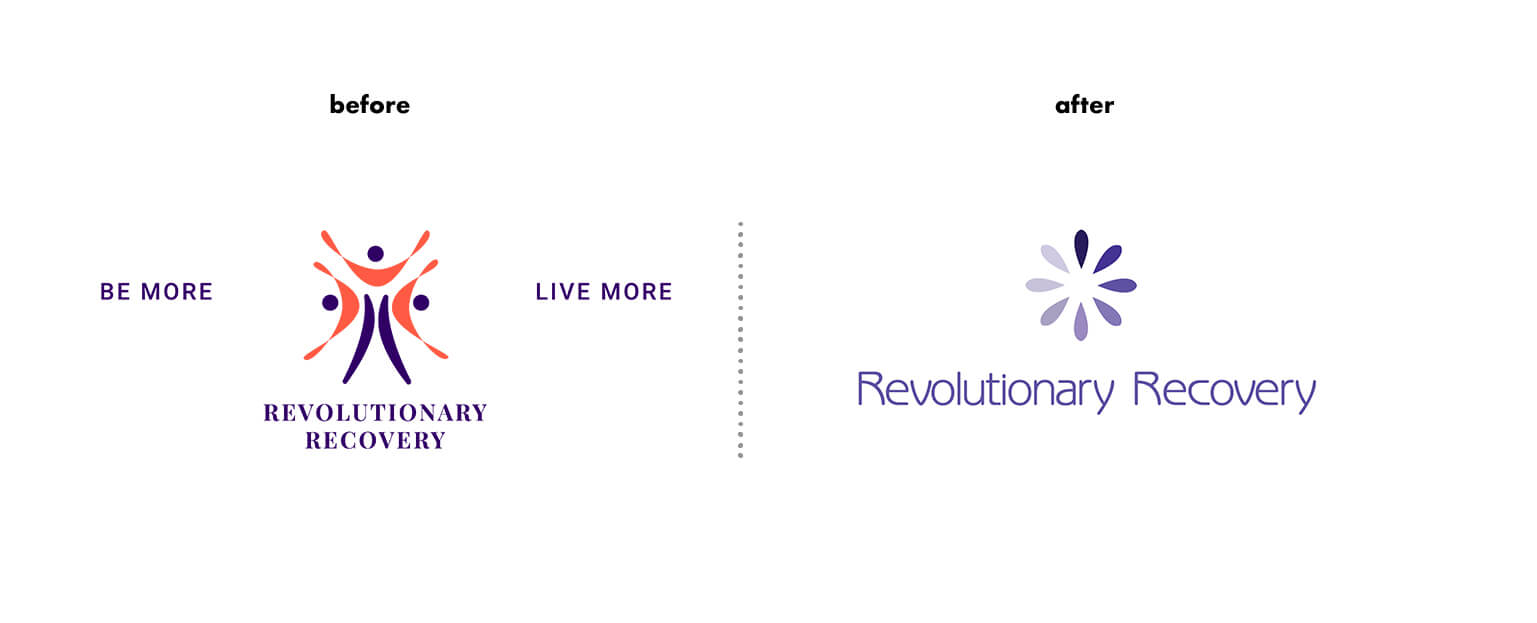 my client's cheap logo vs. the redesign